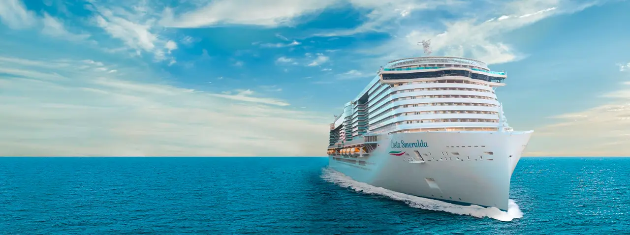 Costa Cruises-ის გემი Costa Smeralda ფირუზისფერ ზღვაში